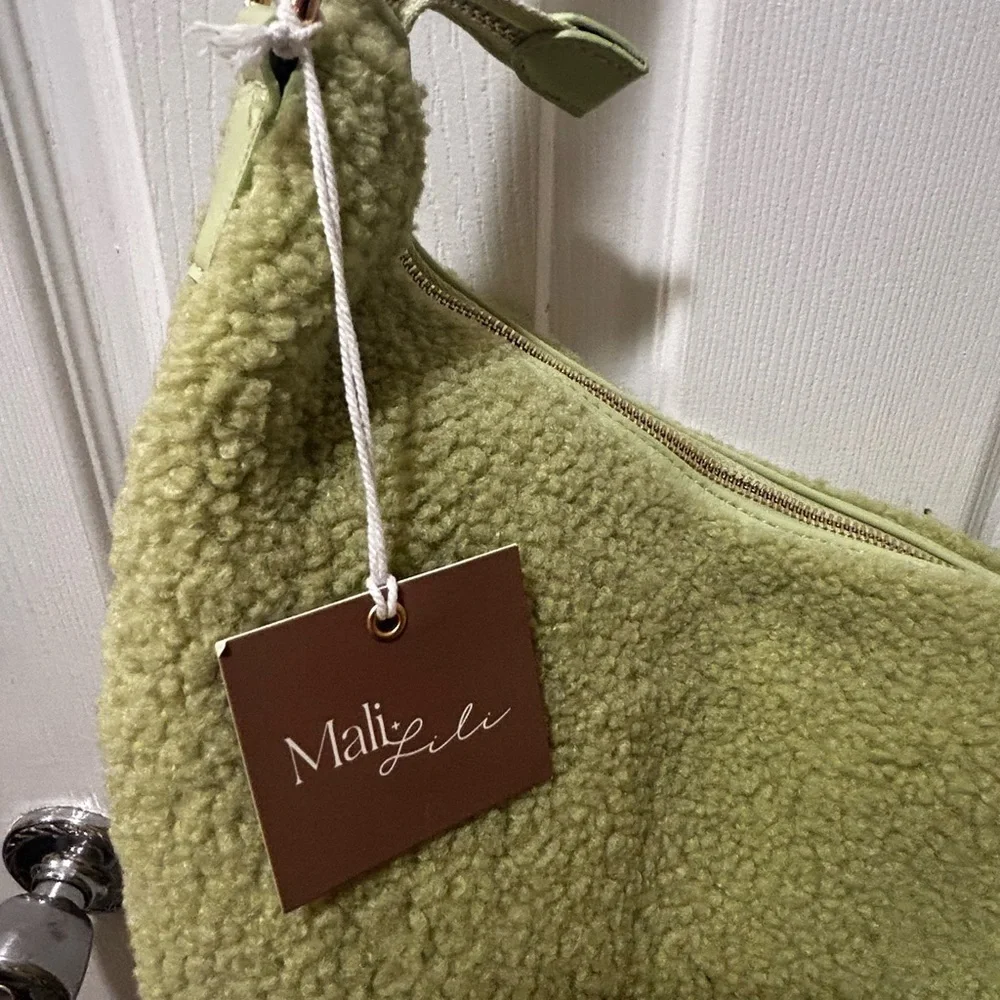 NWT Urban Outfitters Anthropology Sherpa Shoulder Bag in Light Green